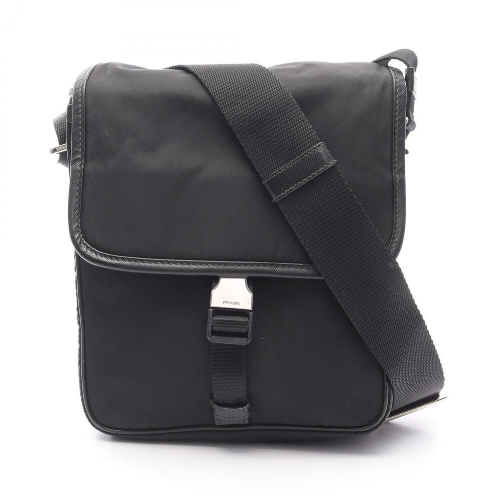 Prada Shoulder Bag Saffiano Leather Black